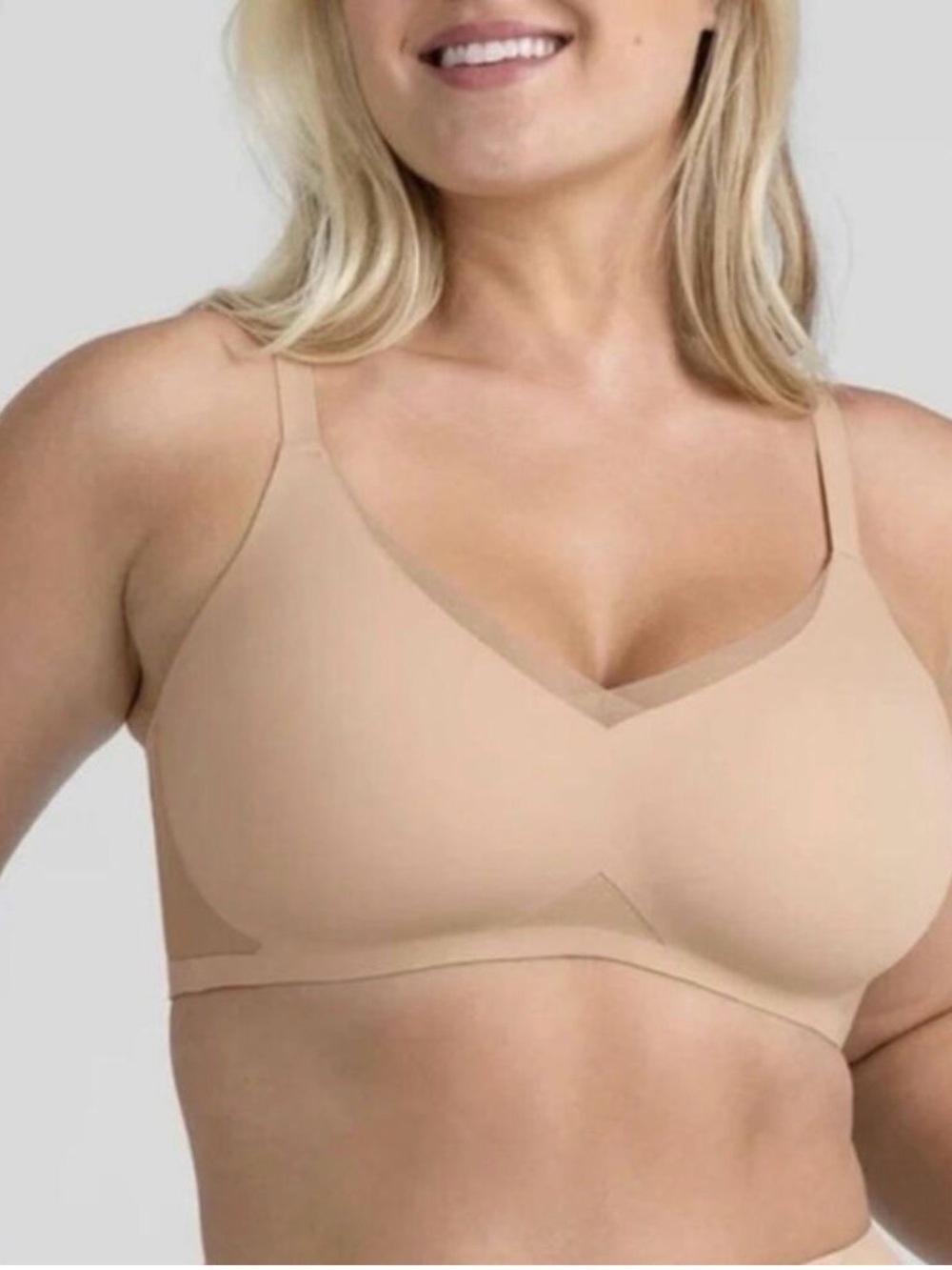 Honey Love Crossover Bra Black Nude Multiway Wireless Cream Size 2X Comfort